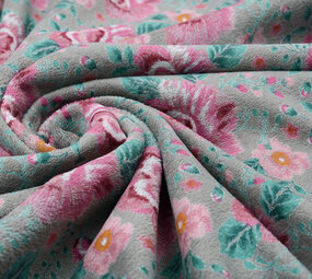 Nicky Velours Flowers Grey
