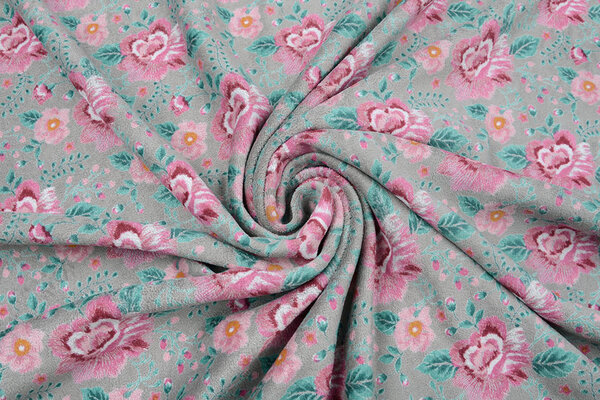 Nicky Velours Flowers Grey Nicky Velours Flowers Grey