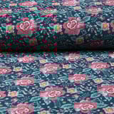 Nicky Velours Flowers Navy Blue