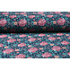 Nicki Velours Fleurs Bleu Marine