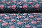 Nicky Velours Bloemen Marine Blauw Nicky Velours Bloemen Marine Blauw