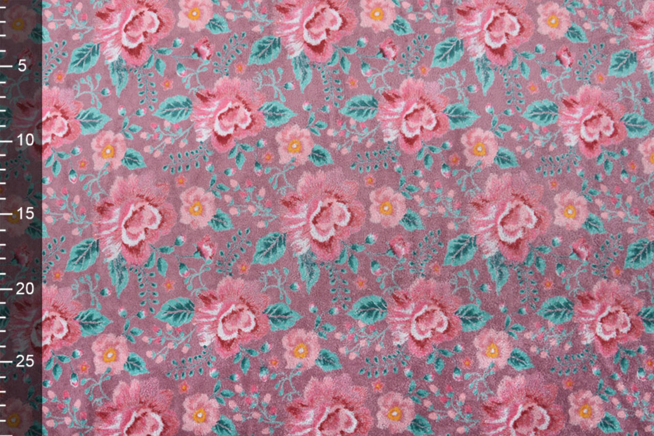 Nicky Terciopelo Flores Rosa Antiguo Oscuro Nicky Terciopelo Flores Rosa Antiguo Oscuro