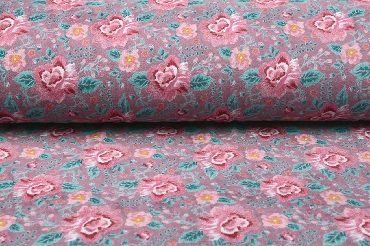 Nicky Velluto Fiori Rosa Antico Scuro Nicky Velluto Fiori Rosa Antico Scuro