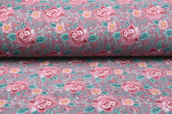 Nicky Velluto Fiori Rosa Antico Scuro Nicky Velluto Fiori Rosa Antico Scuro