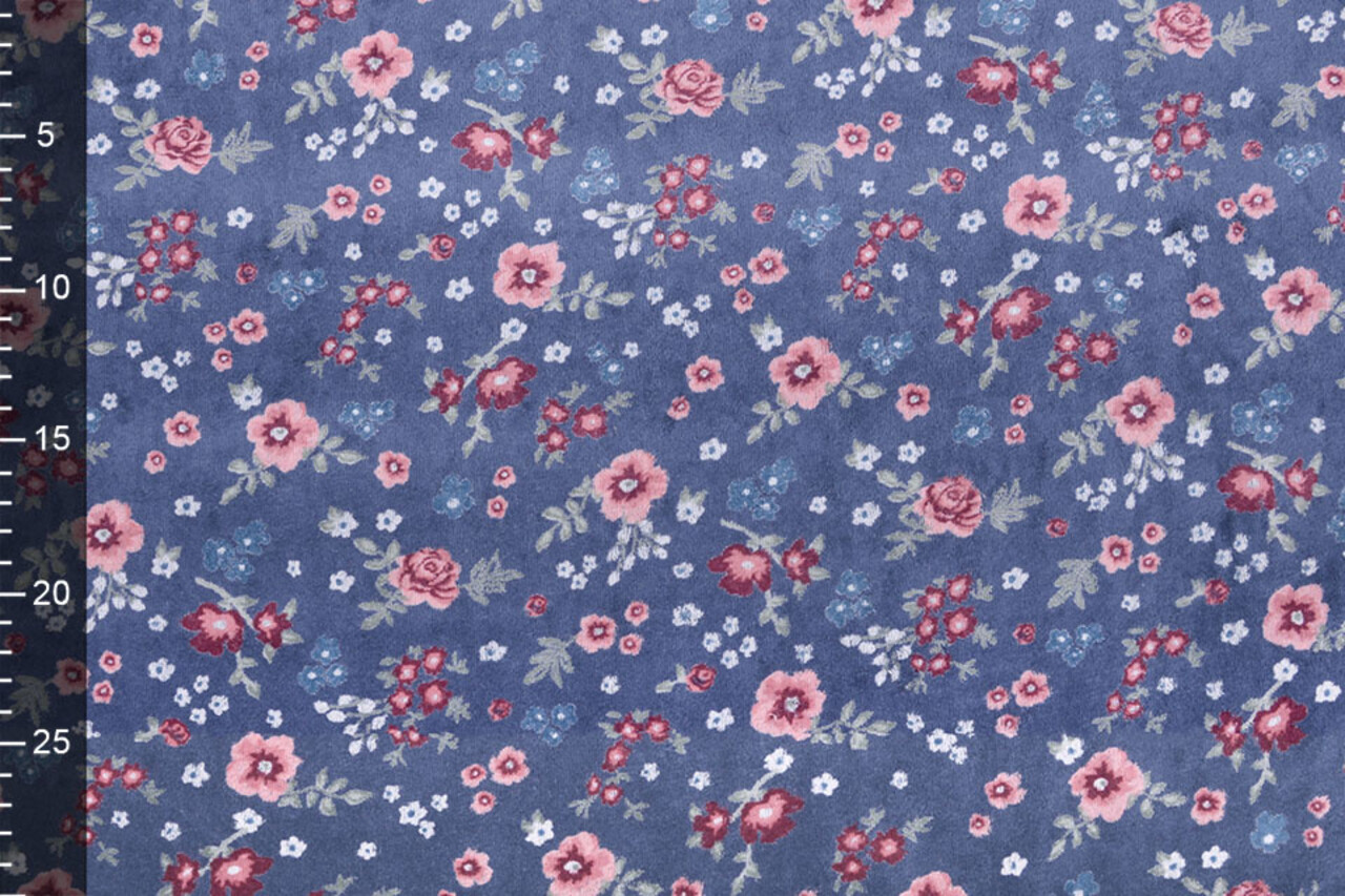 Nicky Velours Kleine Bloemen Donker Lila Nicky Velours Kleine Bloemen Donker Lila