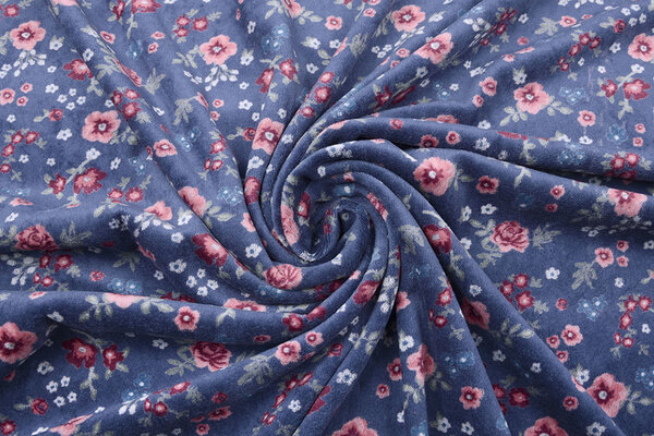 Nicky Velours Kleine Bloemen Donker Lila Nicky Velours Kleine Bloemen Donker Lila