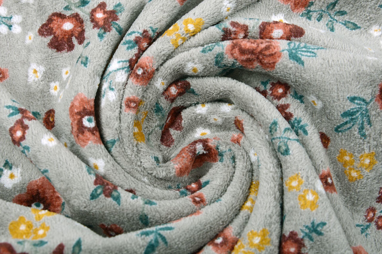 Nicky Velours Kleine Bloemen Grijs Nicky Velours Kleine Bloemen Grijs