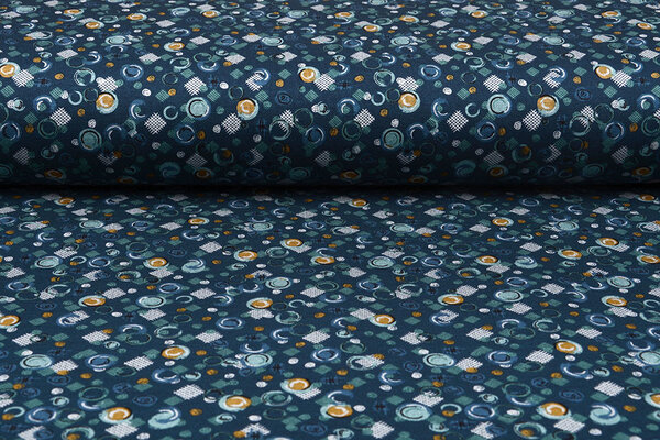 Viscose Punta Di Roma Circlio Navy Blue