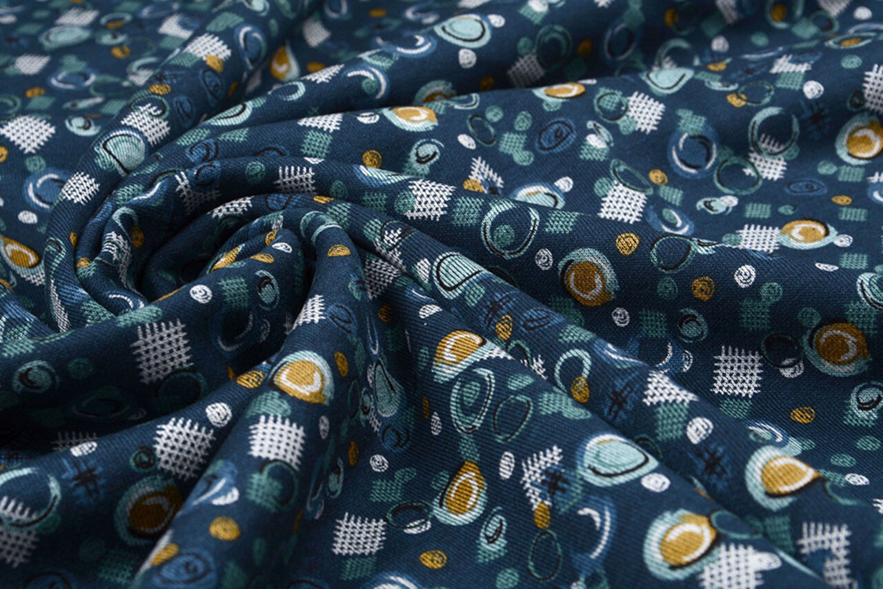 Viscose Punta Di Roma Circlio Navy Blue