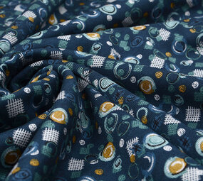 Viscose Punta Di Roma Circlio Marine Blauw