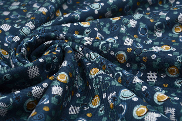 Viscose Punta Di Roma Circlio Navy Blue