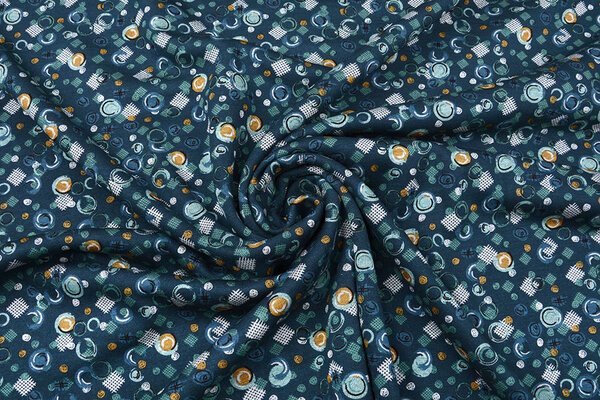 Viscose Punta Di Roma Circlio Marine Blauw