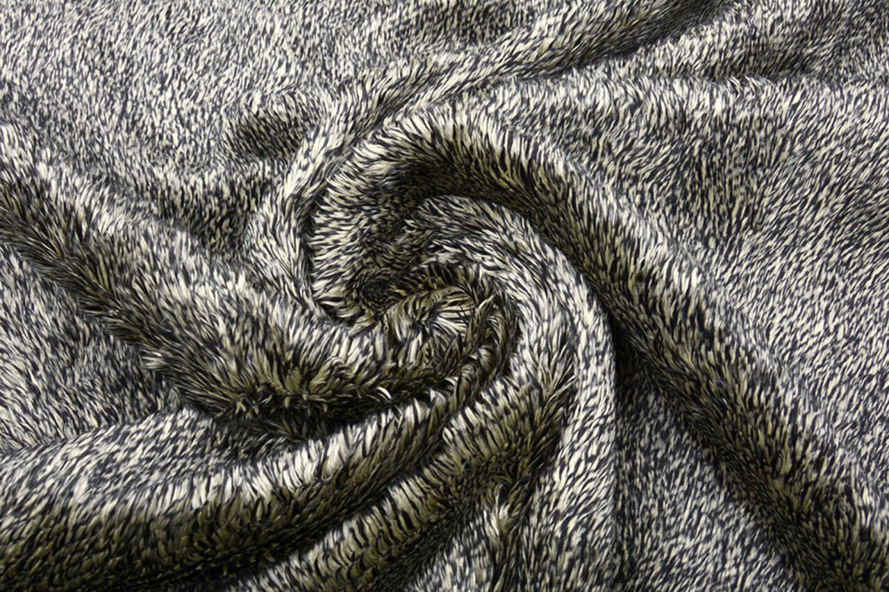 Pelliccia Sintetica Mélange Nero Beige