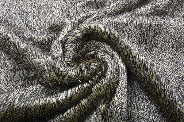 Fellimitat Melange Schwarz Beige