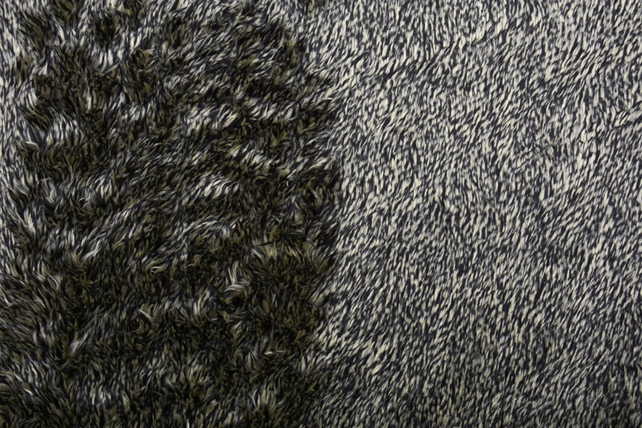 Fellimitat Melange Schwarz Beige