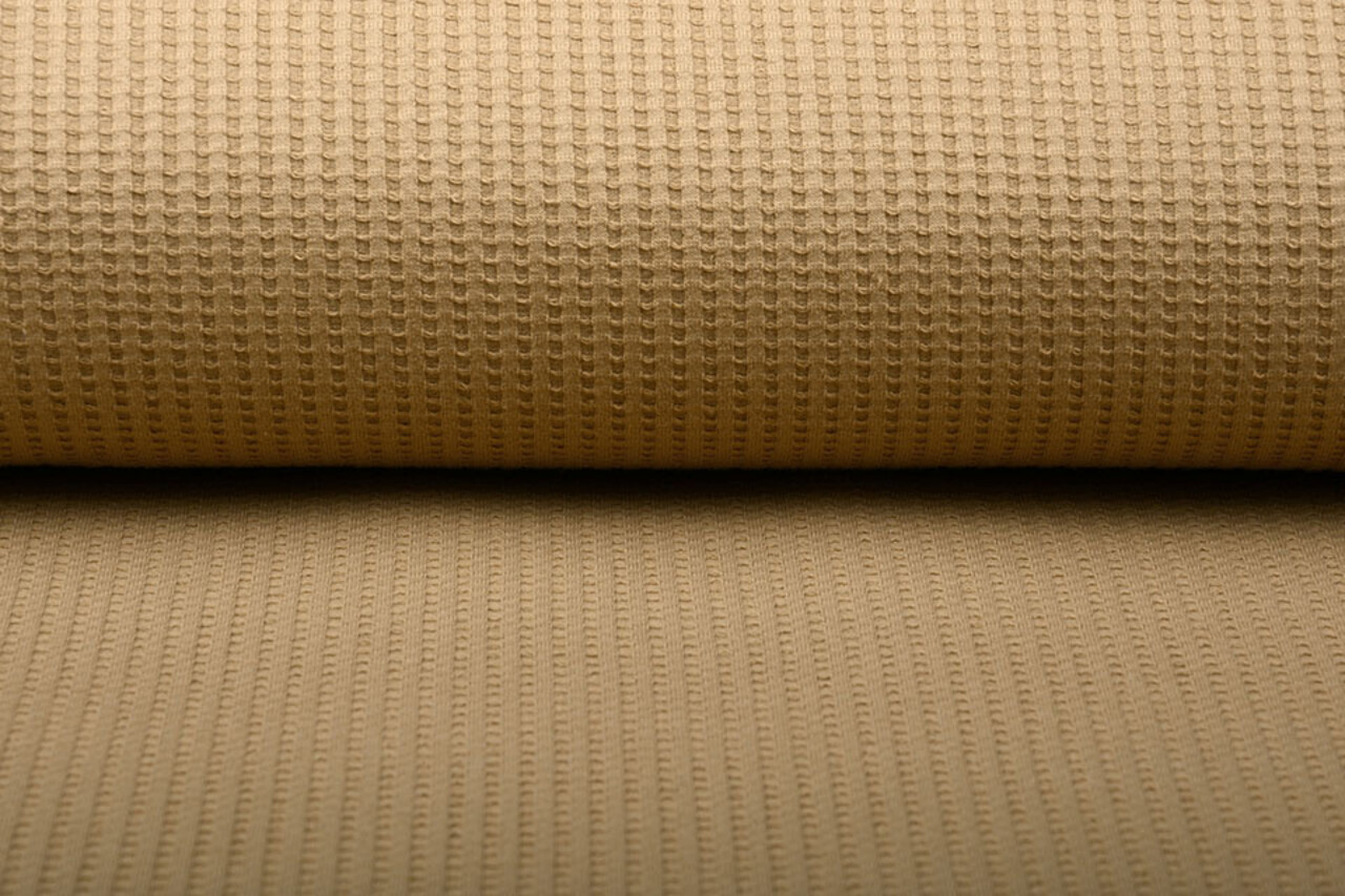 Oeko-Tex®  Baby Jersey Nido de Abeja Algodón Moca Marrón