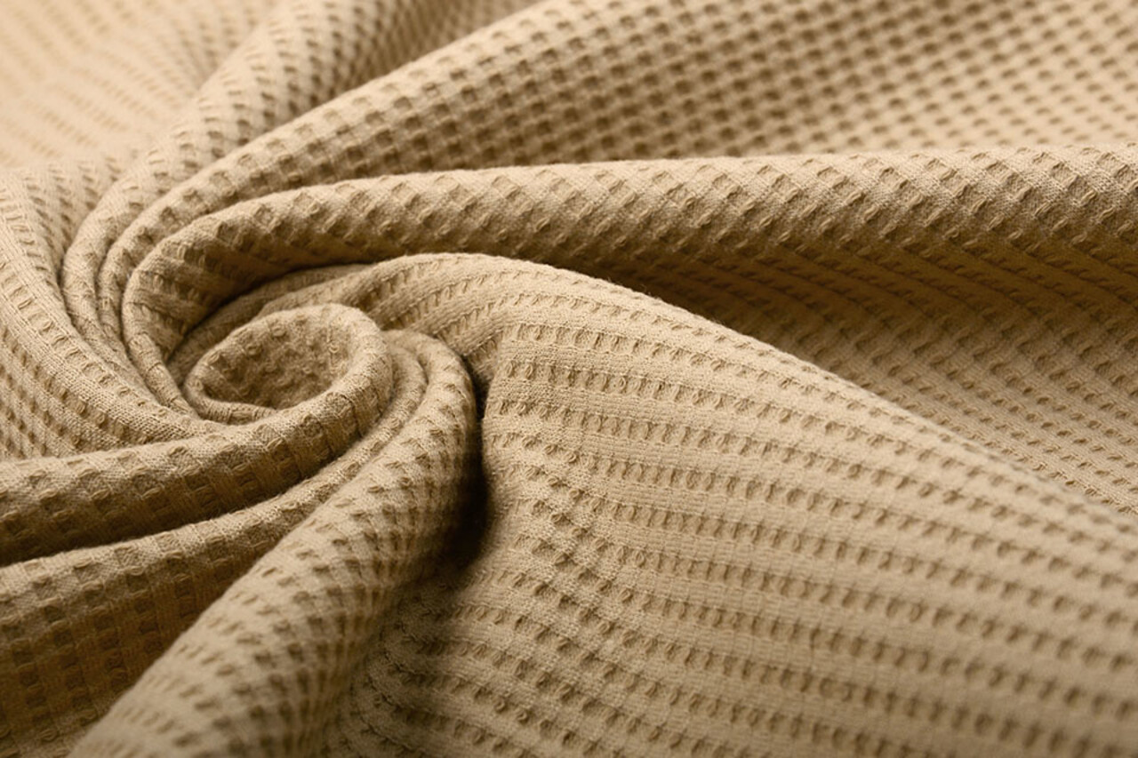 Oeko-Tex®  Baby Jersey Waffle Pique Fabric Mocha Brown Oeko-Tex®  Baby Jersey Waffle Pique Fabric Mocha Brown