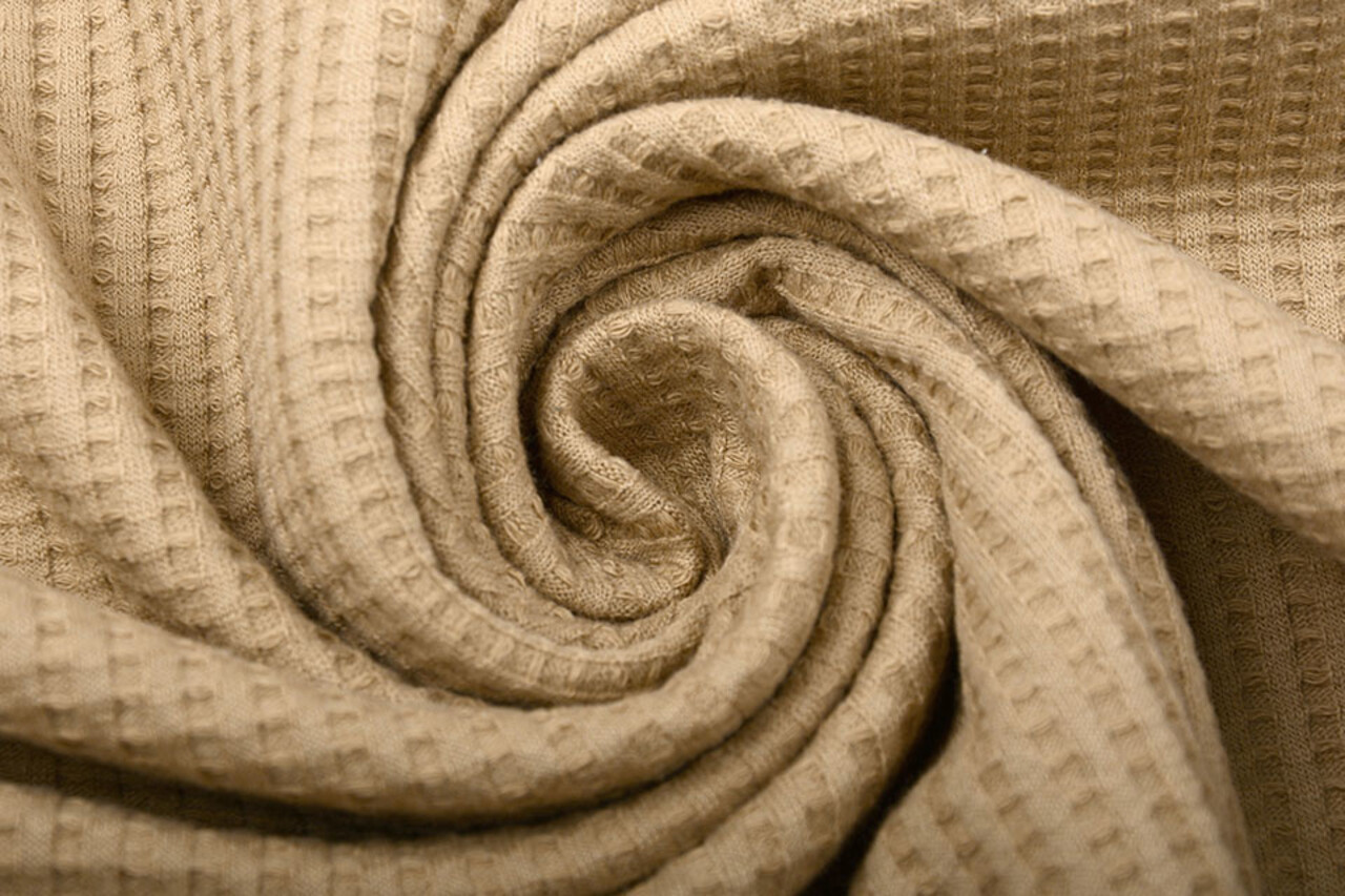 Oeko-Tex®  Baby Jersey Waffle Pique Fabric Mocha Brown Oeko-Tex®  Baby Jersey Waffle Pique Fabric Mocha Brown