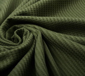 Oeko-Tex®  Baby Jersey Wafel Katoen Army Groen Oeko-Tex®  Baby Jersey Wafel Katoen Army Groen