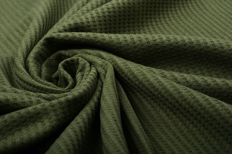 Cotton Waffle Jersey - Mint Green, Jersey and Knit Fabric