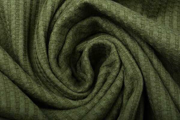 Oeko-Tex®  Baby Jersey Waffelpiqué Baumwolle Armeegrün