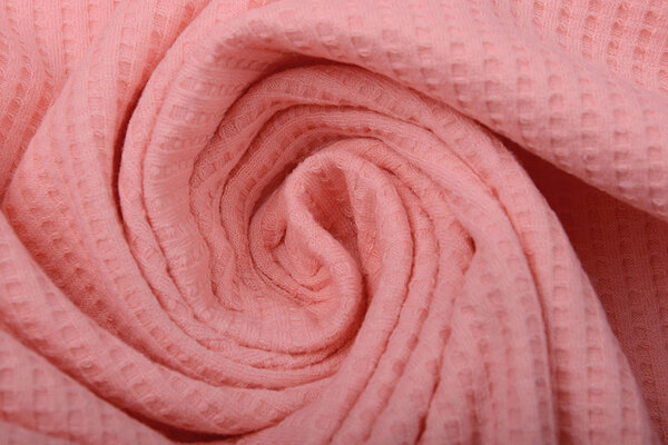 Oeko-Tex®  Baby Jersey Waffle Pique Fabric Coral Oeko-Tex®  Baby Jersey Waffle Pique Fabric Coral