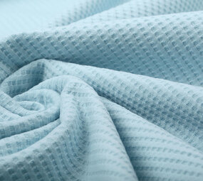 Oeko-Tex®  Baby Jersey Waffelpiqué Baumwolle Babyblau Oeko-Tex®  Baby Jersey Waffelpiqué Baumwolle Babyblau