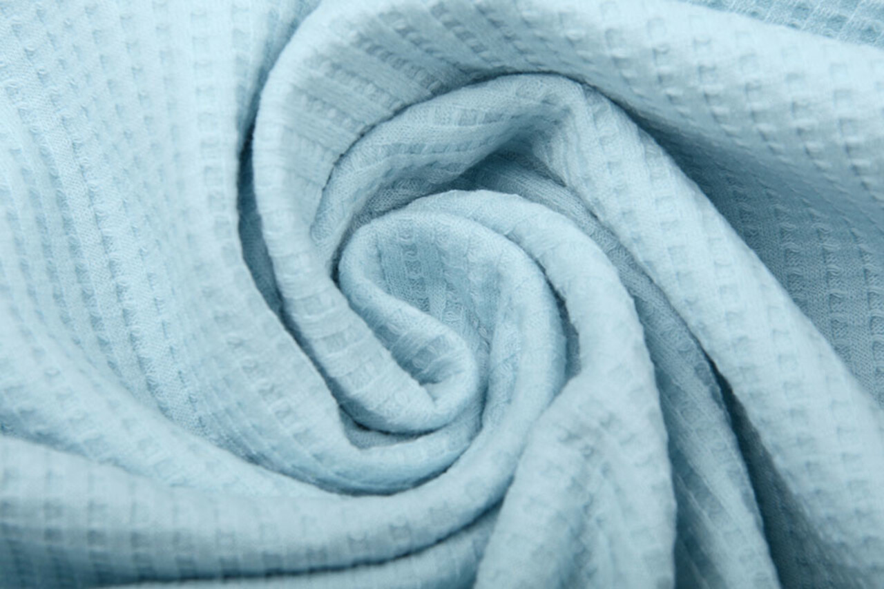 Oeko-Tex®  Baby Jersey Waffle Pique Fabric Baby Blue