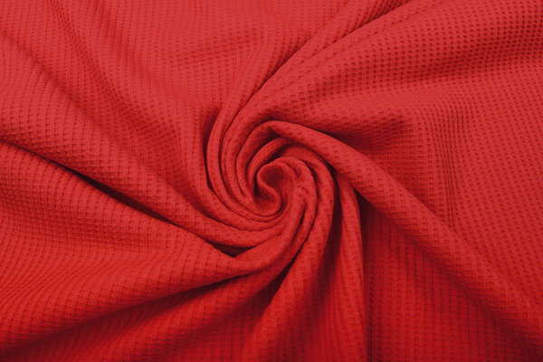 Oeko-Tex®  Baby Jersey Waffle Pique Fabric Red