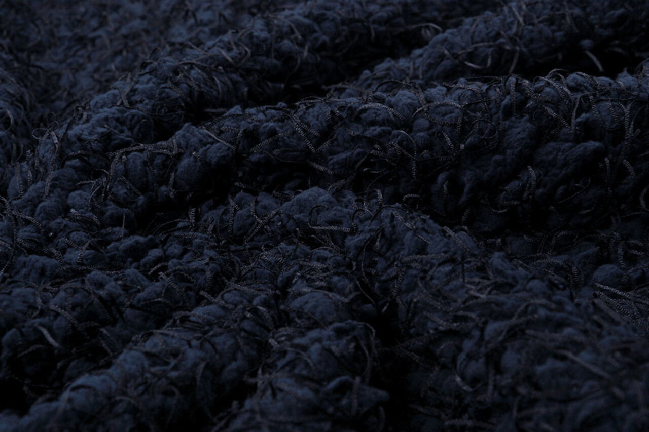 Fancy Bouclé Marine Blau