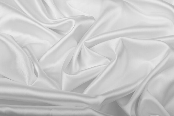 Stretch Satin Silk White