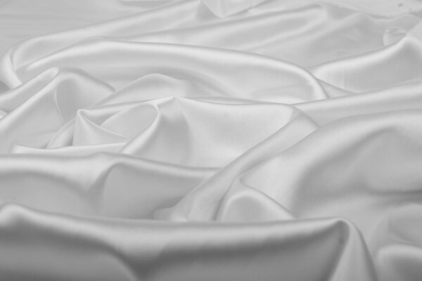 Stretch Satin Silk White