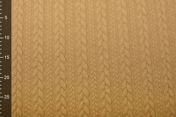 Knitted Cable Fabric Tricot Mocha Brown Knitted Cable Fabric Tricot Mocha Brown
