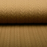 Knitted Cable Fabric Tricot Mocha Brown