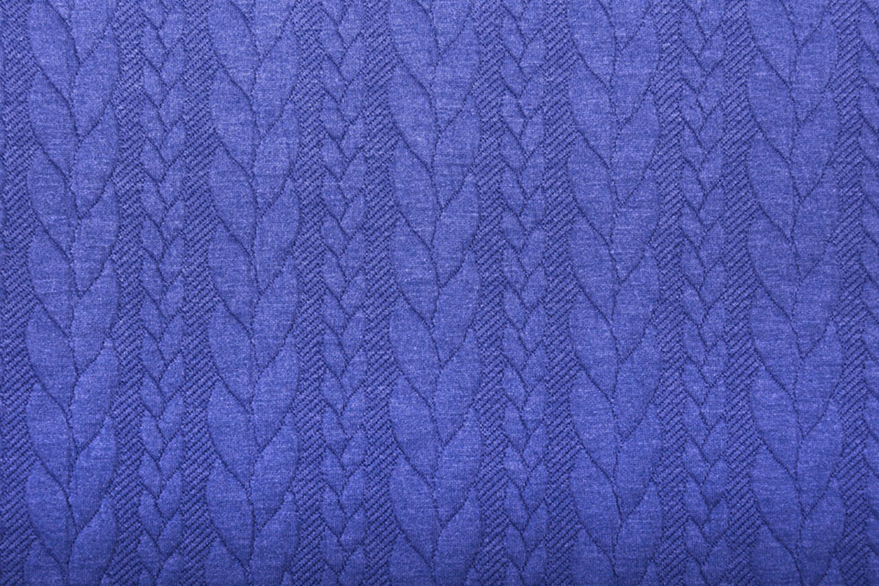A Maglia Treccia Tessuto Maglia Blu Cobalto Mélange A Maglia Treccia Tessuto Maglia Blu Cobalto Mélange