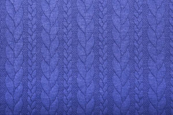 Knitted Cable Fabric Tricot Cobalt Blue Melange Knitted Cable Fabric Tricot Cobalt Blue Melange