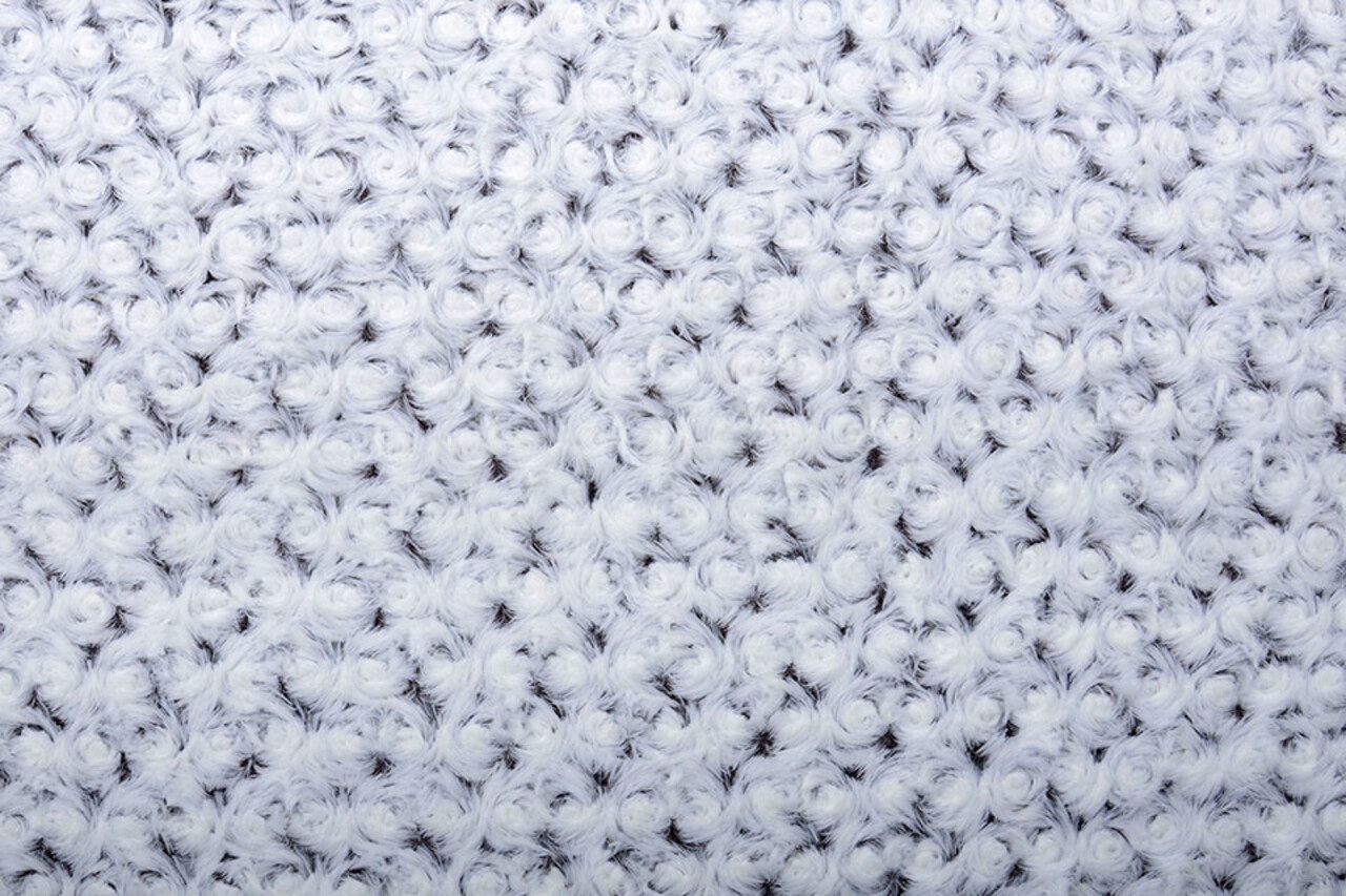 Kurz Zottelplüsch Roses-2-Tone Aubergine Weiß