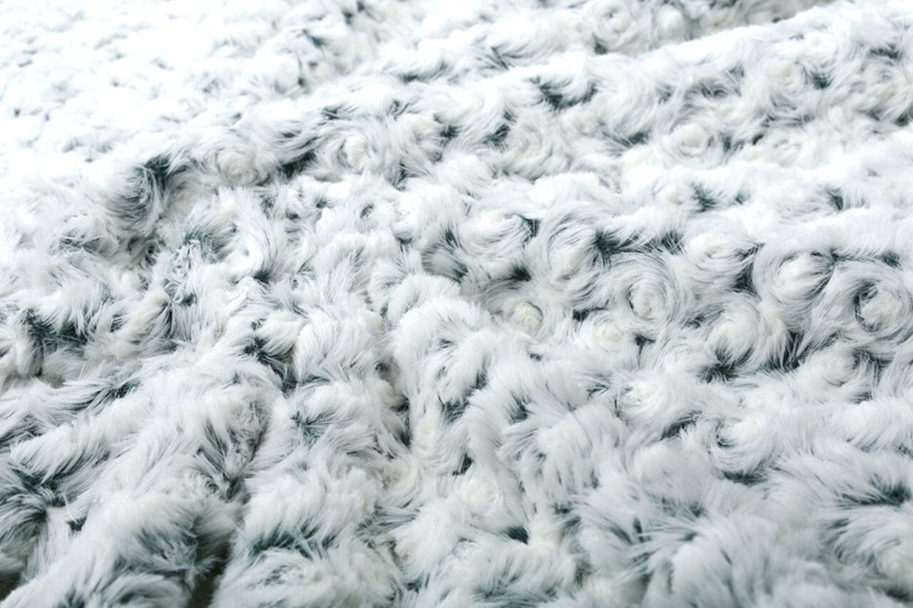 Kurz Zottelplüsch Roses-2-Tone Grün Weiß