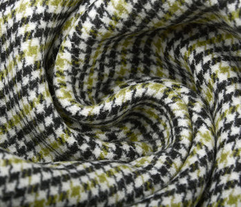 Woven Woolen Fabric Fine Checkered Green