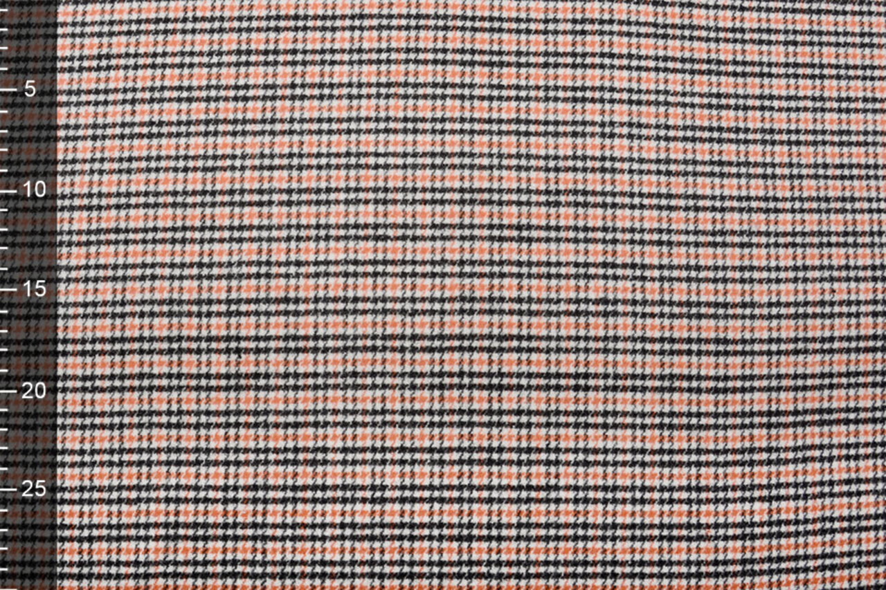 Tissé Laine Tissu Fin à Carreaux Orange Tissé Laine Tissu Fin à Carreaux Orange