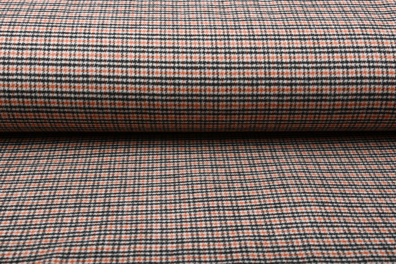Woven Woolen Fabric Fine Checkered Orange Woven Woolen Fabric Fine Checkered Orange