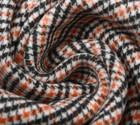 Gewebte WollStoff Fein Kariert Orange Gewebte WollStoff Fein Kariert Orange