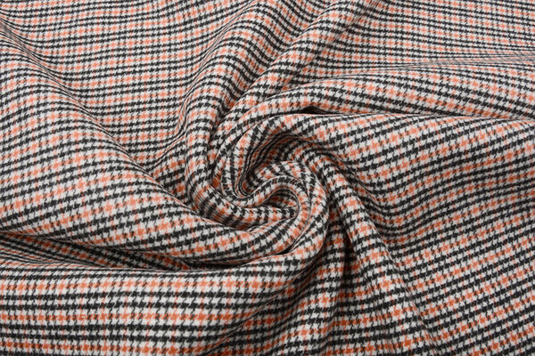Woven Woolen Fabric Fine Checkered Orange Woven Woolen Fabric Fine Checkered Orange