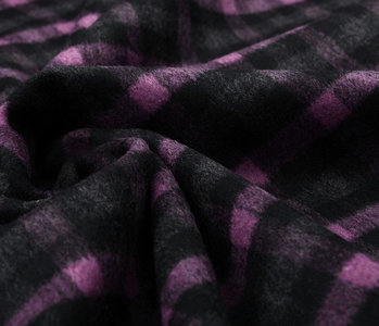 Woven Woolen Fabric Checkered Pink