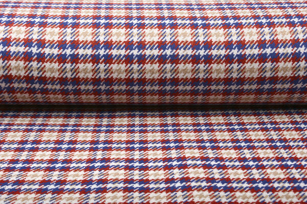 Woven Woolen Fabric Checkered Red Blue Woven Woolen Fabric Checkered Red Blue