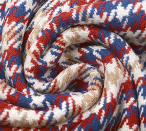 Woven Woolen Fabric Checkered Red Blue Woven Woolen Fabric Checkered Red Blue