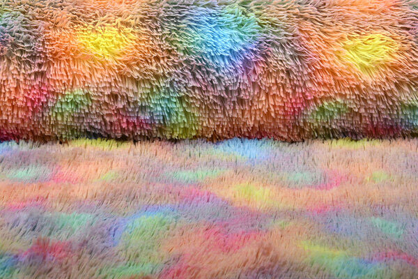 Lange Zottelplüsch Multicolor  Einhorn