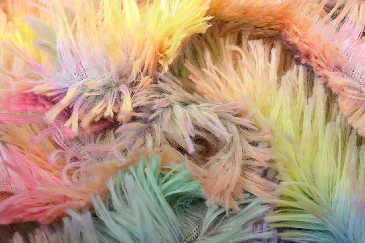 Lange Zottelplüsch Multicolor  Einhorn