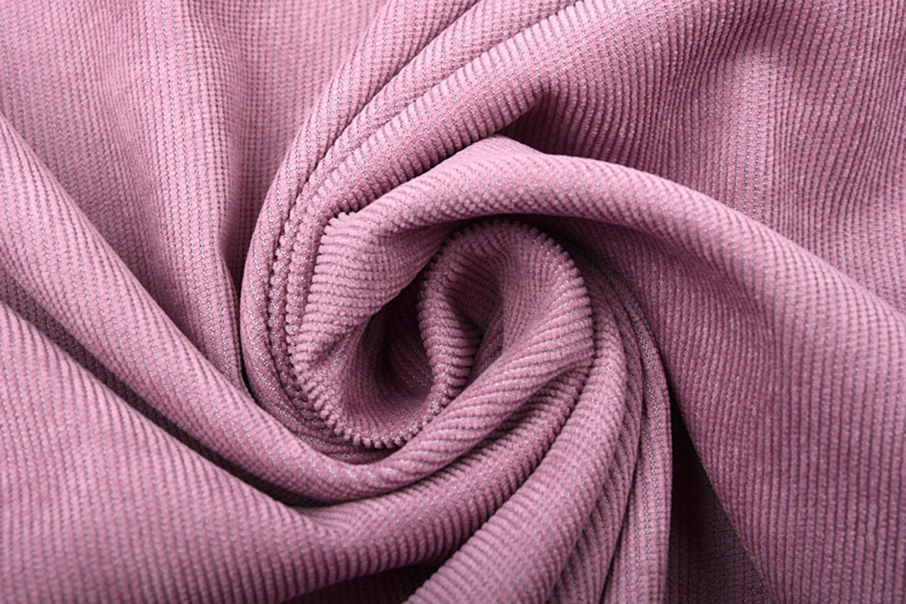Velours Côtelé 16 Côtes Vieux Rose Foncé