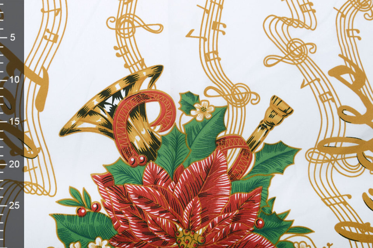 Weihnachtsstoff Musik Red